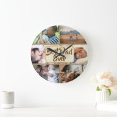 Beste vader ooit DIY 6 foto's bijtend jute afbeeld Grote Klok (Huis)