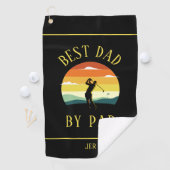 Beste vader ooit door Par Golfer Silhouette Mannen Golfhanddoek (Insitu)