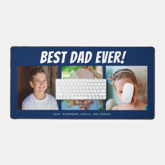 Beste vader ooit | Drie foto's Bureaumat (Keyboard & Muis)