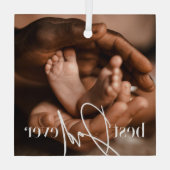 Beste vader ooit een moderne, eenvoudige elegante glas ornament (Achterkant)