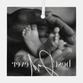 Beste vader ooit een moderne, eenvoudige elegante  glas ornament (Achterkant)