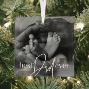 Beste vader ooit een moderne, eenvoudige elegante  glas ornament