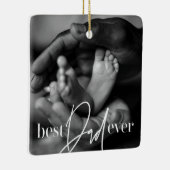 Beste vader ooit een moderne, eenvoudige elegante  keramisch ornament (Rechts)