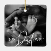 Beste vader ooit een moderne, eenvoudige elegante  keramisch ornament (Achterkant)