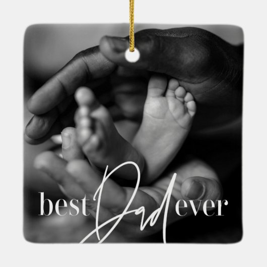 Beste vader ooit een moderne, eenvoudige elegante  keramisch ornament (Achterkant)