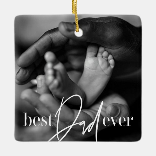 Beste vader ooit een moderne, eenvoudige elegante  keramisch ornament (Voorkant)