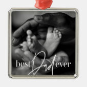 Beste vader ooit een moderne, eenvoudige elegante  metalen ornament (Voorkant)