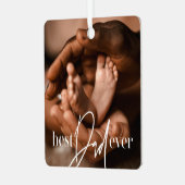 Beste vader ooit een moderne, eenvoudige elegante  metalen ornament (Voorkant links)