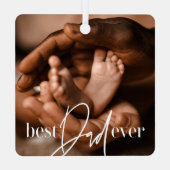 Beste vader ooit een moderne, eenvoudige elegante  metalen ornament (Achterkant)