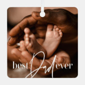 Beste vader ooit een moderne, eenvoudige elegante  metalen ornament (Voorkant)