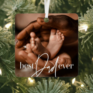 Beste vader ooit een moderne, eenvoudige elegante  metalen ornament