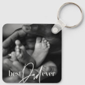 Beste vader ooit een moderne, eenvoudige elegante sleutelhanger (Achterkant)