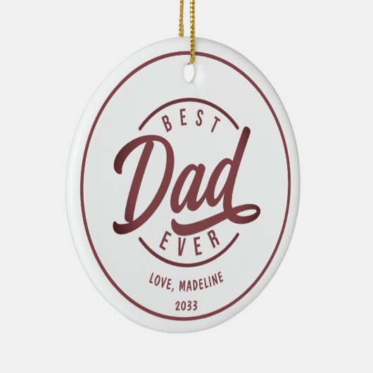Beste vader ooit, een moderne foto keramisch ornament (Rechts)