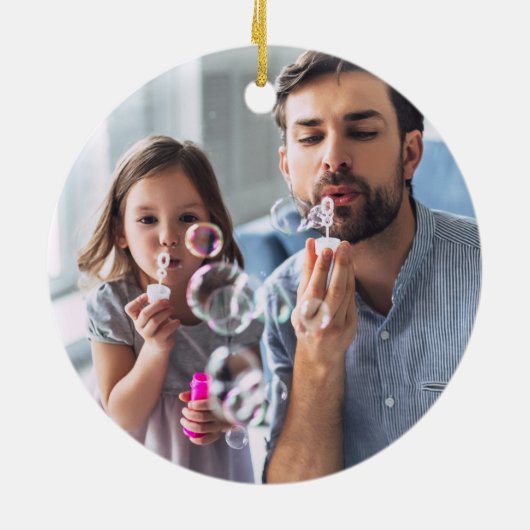 Beste vader ooit, een moderne foto keramisch ornament (Achterkant)