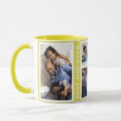 Beste vader ooit eenvoudig 5 foto-collage geel mok (Links)