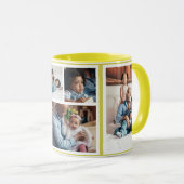 Beste vader ooit eenvoudig 5 foto-collage geel mok (Voorkant rechts)