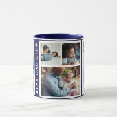 Beste vader ooit eenvoudig 5 foto-collage wit paar mok (Midden)