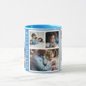 Beste vader Ooit eenvoudige 5 foto collage wit bla Mok (Midden)