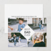 Beste vader ooit Eenvoudige Foto Collage Fathers D Aankondigingskaart (Voorkant / Achterkant)