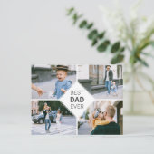 Beste vader ooit Eenvoudige Foto Collage Fathers D Aankondigingskaart (Staand voorkant)
