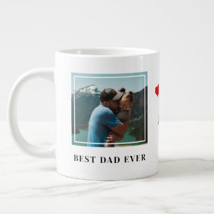 Beste vader ooit eenvoudige typografie hart 2 foto grote koffiekop