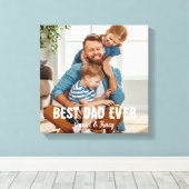 Beste vader ooit - eenvoudige vader familie een fo canvas afdruk (Insitu (Houten vloer))