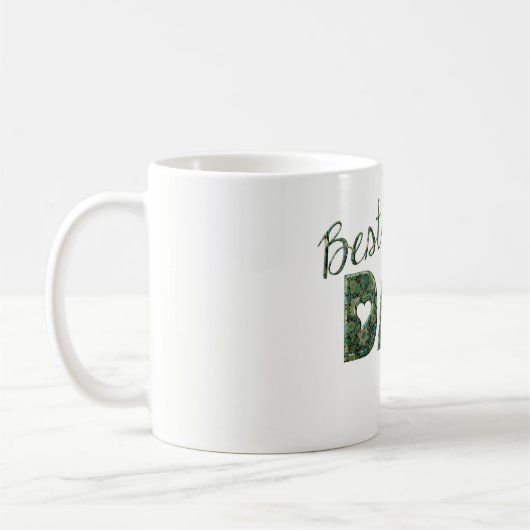 Beste vader ooit Elegant Green Floral Typografie M Koffiemok (Links)