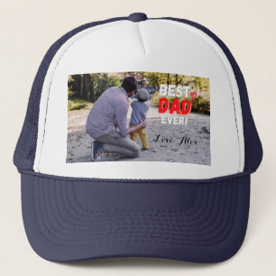 Beste vader ooit, en klein rood hart T-Shirt Trucker Pet