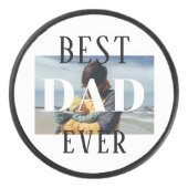 Beste vader ooit familie Kinder vaders foto Hockey Puck (Voorkant)