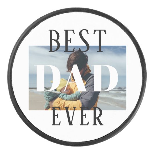 Beste vader ooit familie Kinder vaders foto Hockey Puck (Voorkant)