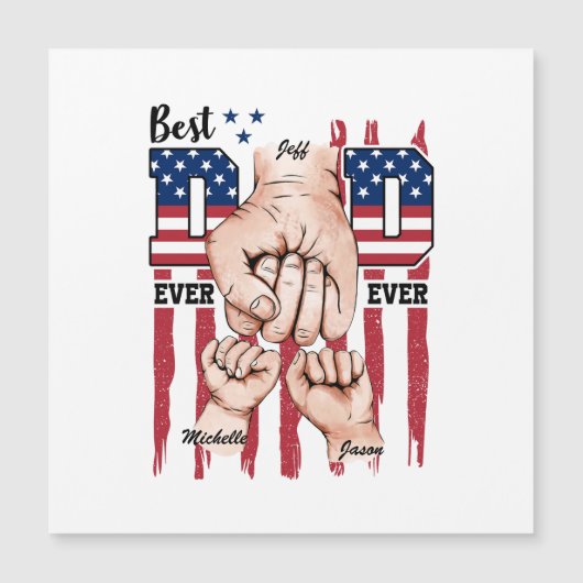 Beste vader ooit - Fist Bump USA Flag - 2 Kinder (Voorkant)