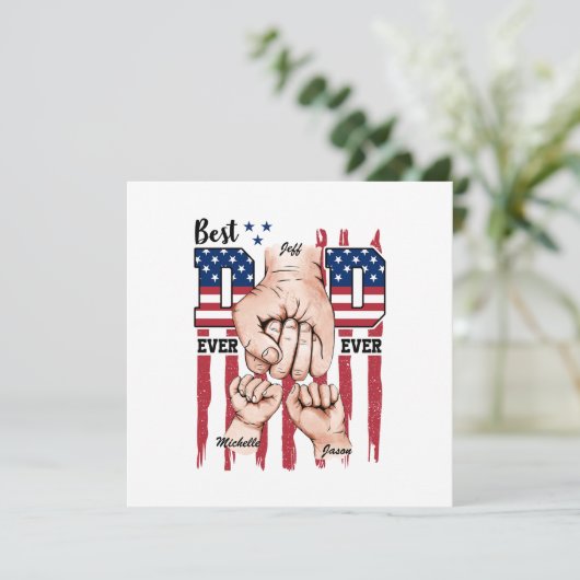 Beste vader ooit - Fist Bump USA Flag - 2 Kinder (Staand voorkant)