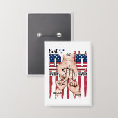 Beste vader ooit - Fist Bump USA Flag - 2 Kinder Button (Voorkant / Achterkant)