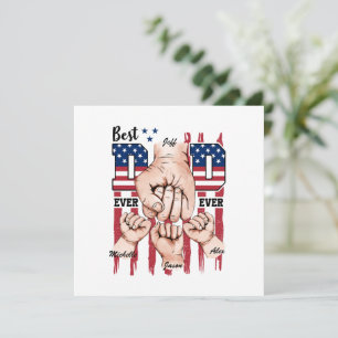 Beste vader ooit - Fist Bump USA Flag - 3 Kinder