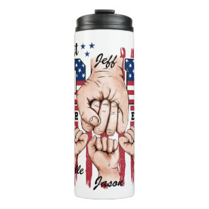 Beste vader ooit - Fist Bump USA Flag - 3 Kinder Thermosbeker