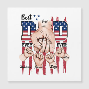Beste vader ooit - Fist Bump USA Flag - 4 Kinder