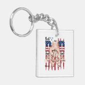 Beste vader ooit - Fist Bump USA Flag - 4 Kinder Sleutelhanger (Voorkant Links)
