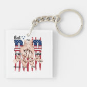 Beste vader ooit - Fist Bump USA Flag - 4 Kinder Sleutelhanger (Achterkant)
