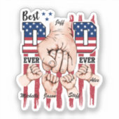 Beste vader ooit - Fist Bump USA Flag - 4 Kinder Sticker (Voorkant)
