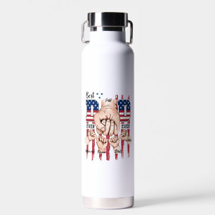 Beste vader ooit - Fist Bump USA Flag - 4 Kinder Waterfles