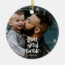 Beste vader ooit Foto Aangepaste naam Snowflake Li