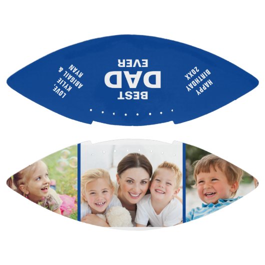 Beste vader ooit foto collage blauw american football (Panelen)
