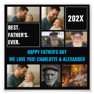 Beste Vader Ooit Foto Collage en Aangepaste Tekst Afdruk