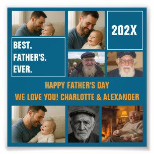 Beste Vader Ooit Foto Collage en Aangepaste Tekst Afdruk