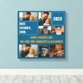 Beste Vader Ooit Foto Collage en Aangepaste Tekst Canvas Afdruk (Insitu (Houten vloer))