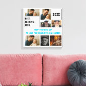 Beste Vader Ooit Foto Collage en Aangepaste Tekst Canvas Afdruk (Insitu (Woonkamer))