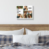 Beste Vader Ooit Foto Collage en Aangepaste Tekst Canvas Afdruk (Insitu (Slaapkamer))