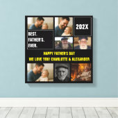 Beste Vader Ooit Foto Collage en Aangepaste Tekst Canvas Afdruk (Insitu (Houten vloer))