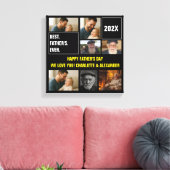 Beste Vader Ooit Foto Collage en Aangepaste Tekst Canvas Afdruk (Insitu (Woonkamer))