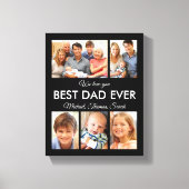 Beste vader ooit Foto Collage Fathers Day Canvas Afdruk (Voorkant)